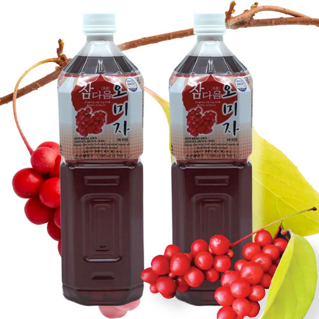 루디아 참다음 오미자 엑기스 1.5L 2병 업소용 카페용 가정용 오미자청, 2개
