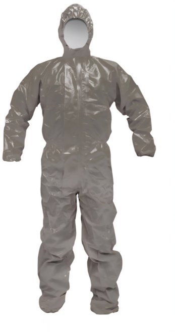 3형식 내화학 전신보호복 J520 화학물질 산업 방제 방역, 그레이, 1개