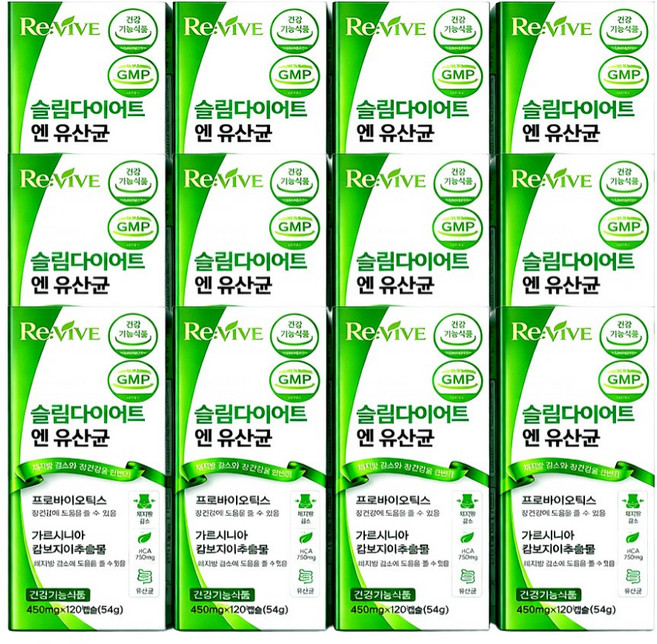 다이어트 유산균 식약청인증 체지방감소 / 12박스구매시 비엔날씬유산균 BNR17 증정, 12개, 120정