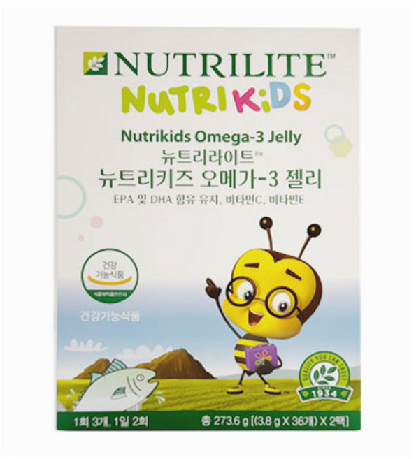 암웨이 뉴트리키즈 오메가-3 젤리(EPA+DHA+비타민C+비타민E) 오렌지+레몬맛, 2.736kg, 1개