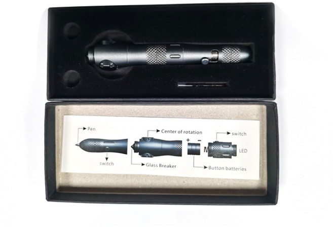 택티컬펜 알루미늄 합금 다용도 감압 손가락 끝 자이로 펜 깨진 창 생존 방지 용품, 02 grey