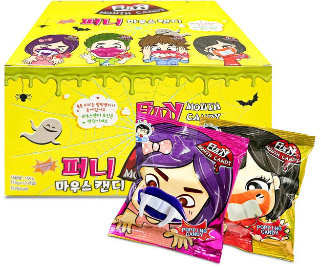 퍼니 마우스 캔디 13g 팝핑 캔디, 12개