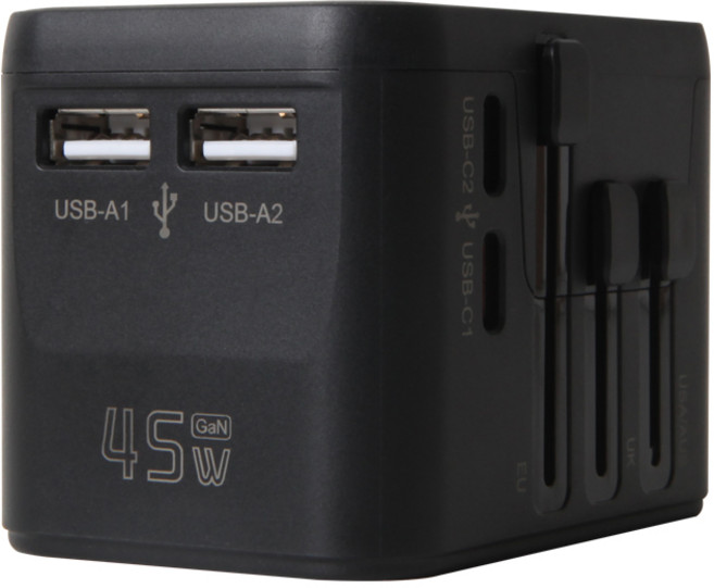 로제트 USB 타입C 45W 초고속충전 슬라이딩 버튼방식 해외 여행용 어댑터, 1개
