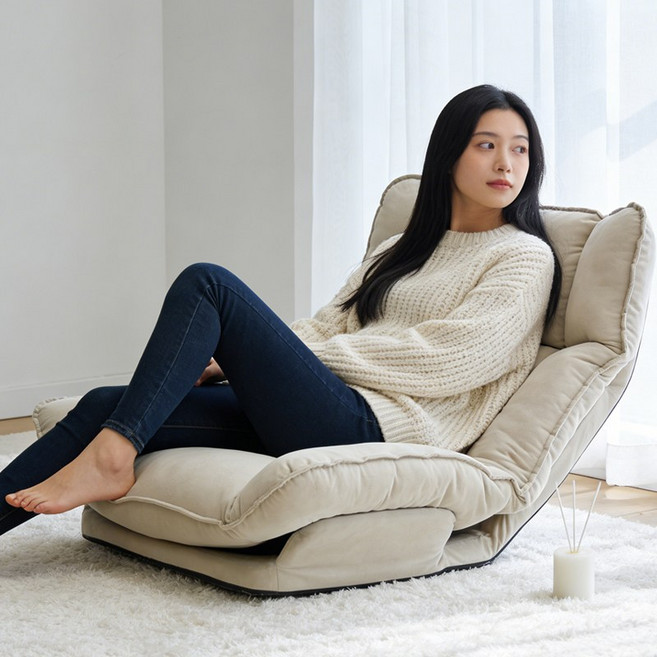 거실 안락의자 1인용 리클라이너쇼파 휴식 좌식의자, 화이트