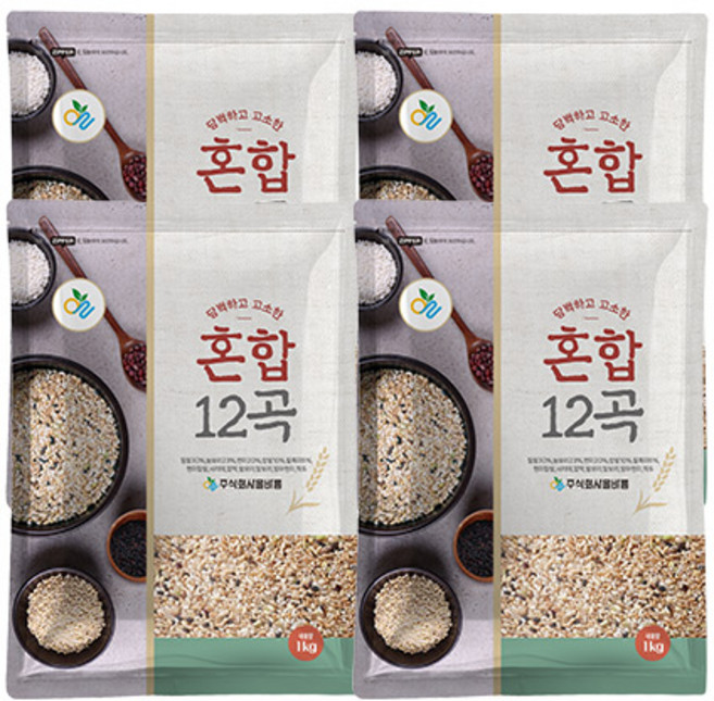 국산 혼합12곡 1kg x 4봉, 단품, 단품