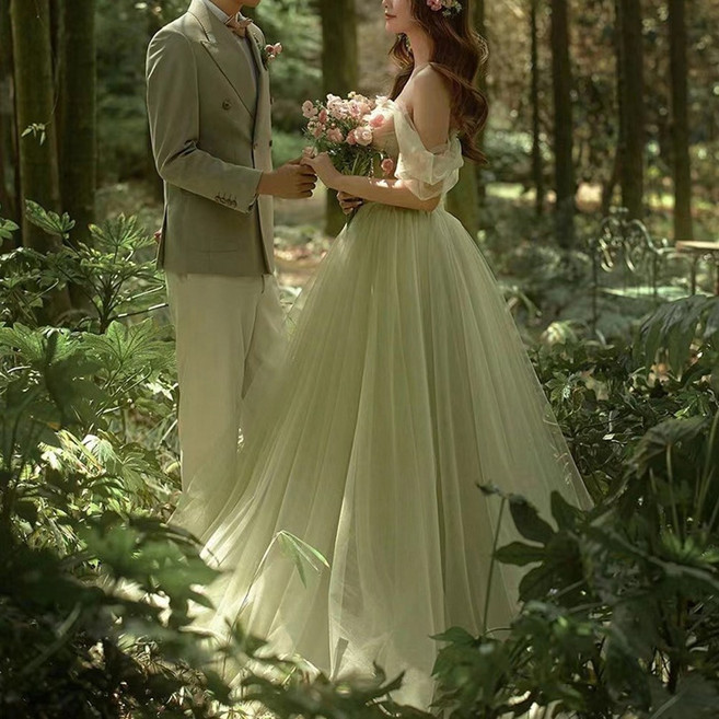 아트박스/교복몰 교복몰 파스텔그린 숲속요정 이브닝 웨딩