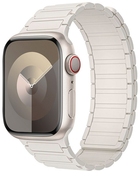 데일리핏 애플워치 호환 스트랩 마그네틱 실리콘 스포츠 밴드(11 10 9 8 7 6 5 4 3 2 SE2/3 Ultra2/3), 스타라이트, 1개