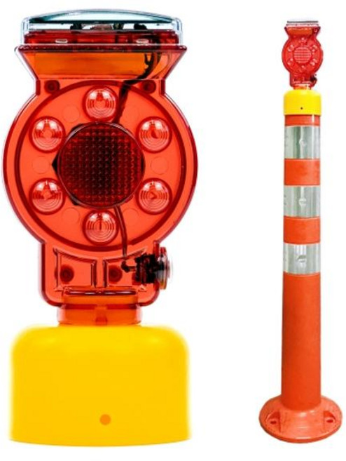 LED 탄력봉형 쏠라 경고등 / 차선 규제봉 경광등 공사장 깜빡이 태양열 충전 유도등 도로 안전용품 규제봉용, 1개