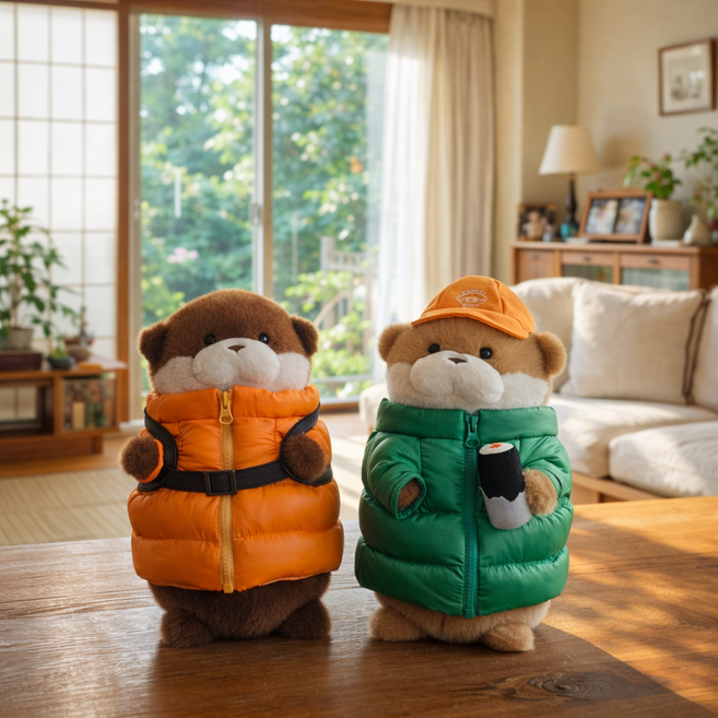 달토끼샵 우소우소 인형 패딩 가방 겨울 모자 우소우소짱 동물 수달 27cm, 패딩우소우소다크브라운, 1개