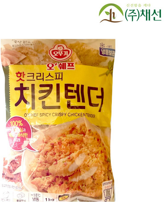 오뚜기 오쉐프 핫크리스피 치킨텐더 1kg 간편간식 아이간식, 1개