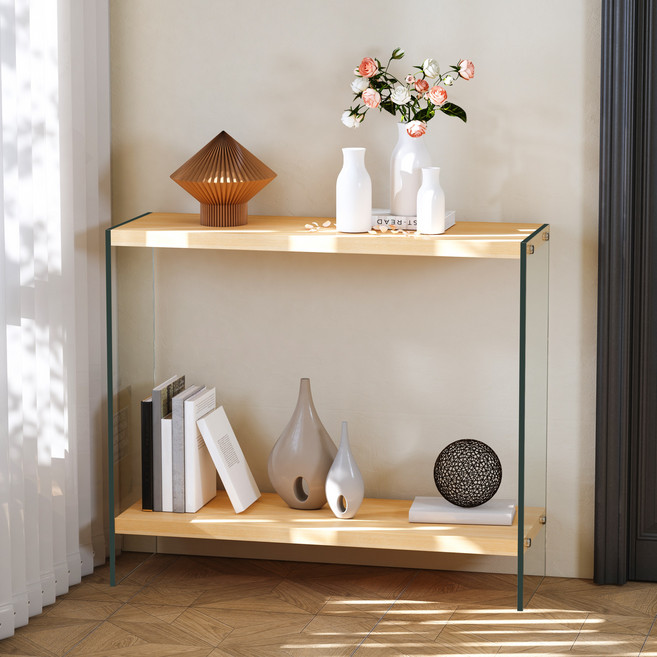 WISFOR 콘솔 테이블 화장대 보조테이블 예쁜 거실장식장 창가 거실 인테리어 가구 2단