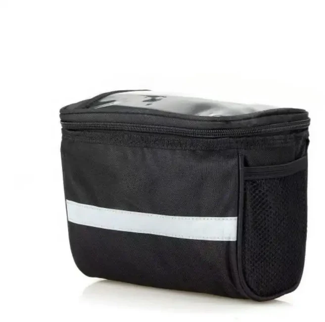 자전거 앞 핸들바 가방 야외 사이클링 휴대폰 거치 스케이트보드 라이딩, 1개, 01 black