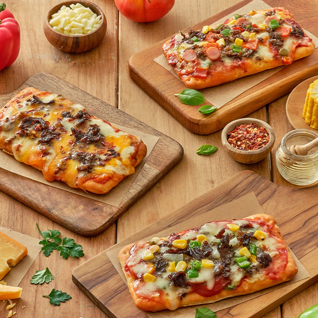 [프레시지] 한우 냉동 피자 간식 3종 혼합 SET, 트러플로제x1팩+허니불고기x1팩+치폴레x1팩, 1개