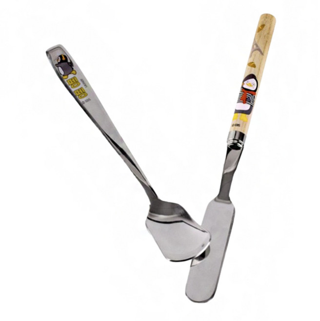 펭수 남극의 아침 버터나이프 블링블링 아이스크림 스푼 2P 세트, 1개