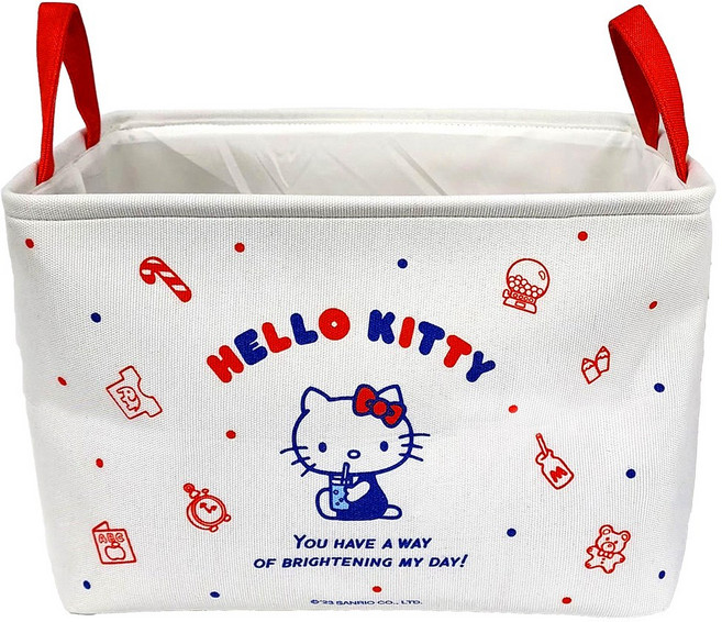 산리오 패브릭 다용도 수납 정리함 장난감 보관 리빙박스, 1개, 레드 헬로키티 S80B03