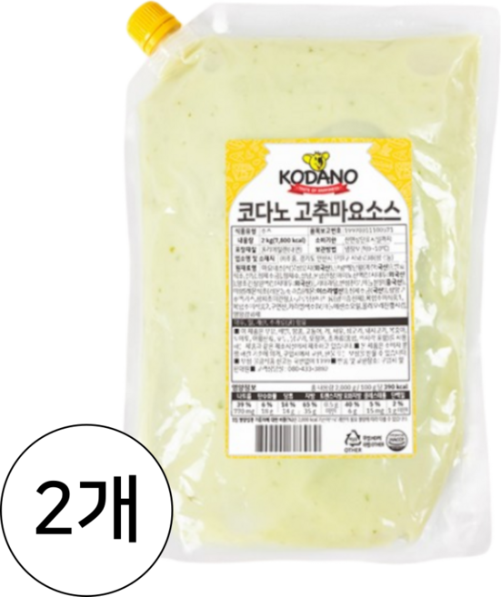 코다노 고추마요소스, 2kg, 2개