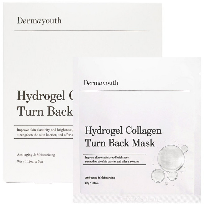 더마유스 하이드로겔 콜라겐 턴 백 마스크 미백 주름개선 2중기능성, 1개, 5개입