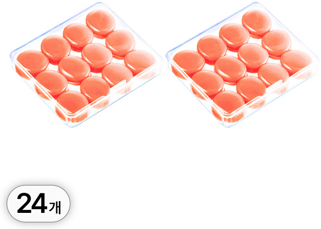 투데이리빙 24개 세트 소음 방지 수영 실리콘 귀마개 수험생 공부 소프트 굿나잇 수면 숙면 노이즈 이어플러그, R89145O(24개 세트, 오렌지, 1세트, 24개입