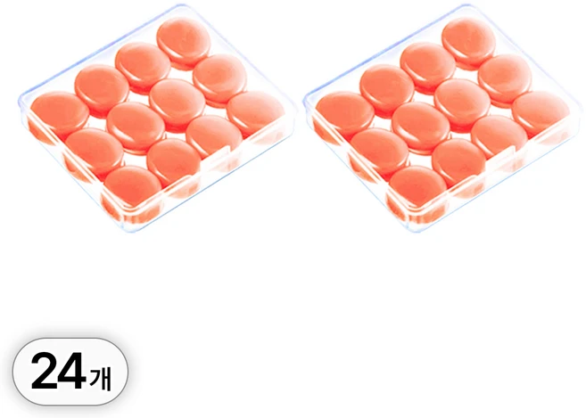 투데이리빙 24개 세트 소음 방지 수영 실리콘 귀마개 수험생 공부 소프트 굿나잇 수면 숙면 노이즈 이어플러그, R89145O(24개 세트, 오렌지, 1세트, 24개입 - 쿠팡