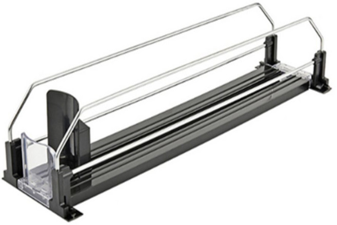 생활의 미쁨 깔끔한 자동정리 캔 음료 디스펜서 1칸 블랙 냉장고음료디스펜서45cm