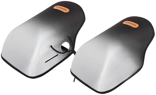 락모터스 오토바이 입체형 여름토시 세트 핸들커버 장갑 자외선 햇빛차단, 블랙