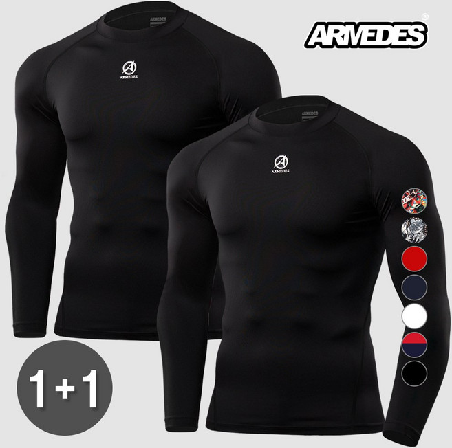 아르메데스 남성용 기능성 언더레이어 긴팔 2매세트