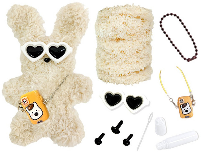 로앤제이 모루인형 만들기 DIY키트 패키지 모루 재료 부자재 키링 만들기 세트 악세사리 철사인형 털철사 동물철사, 1개, 03.토순이세트