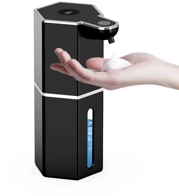 자동 비누 디스펜서 30Ml 4 레벨 액체 포밍 긴 배터리 충전 드릴링 없음, 03 Black Foam