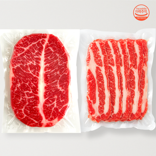 한국농수축산 소고기 반반 부채살 200g + 우삼겹 200g 모둠, 1세트