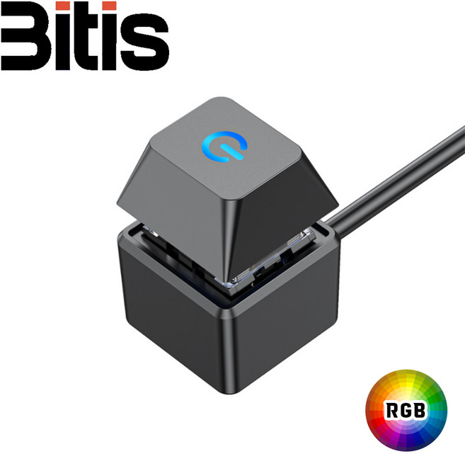 PC 컴퓨터 외부 전원버튼 전원스위치 키캡형, 블랙, 1개