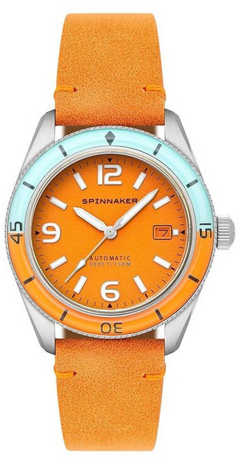 Spinnaker Fleuss 남성용 오토매틱 다이브 시계 - Miyota 8215 무브먼트 43mm 스테인리스 스틸 케이스 150m 방수 가죽 스트랩 SP-5055