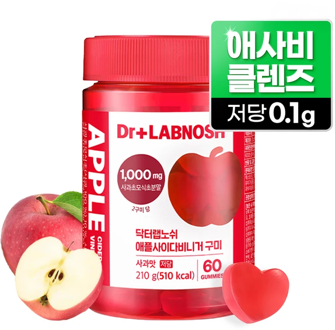 닥터랩노쉬 애플사이다비니거 구미 60p, 210g, 2개 - 쿠팡