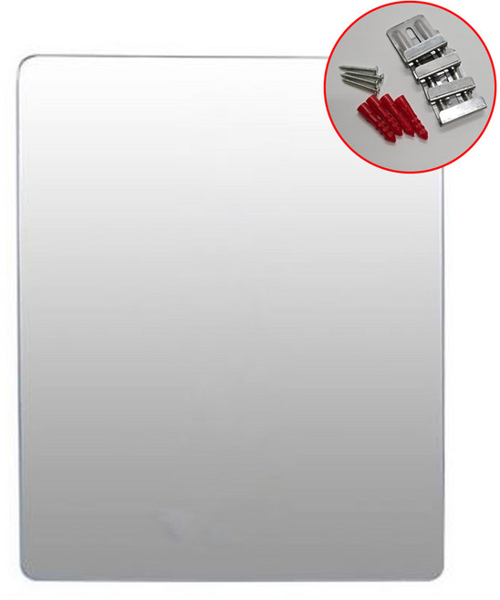 욕실거울 라운드 5T 코팅민경 부속포함 다양한사이즈, 라운드 코팅거울 600X800