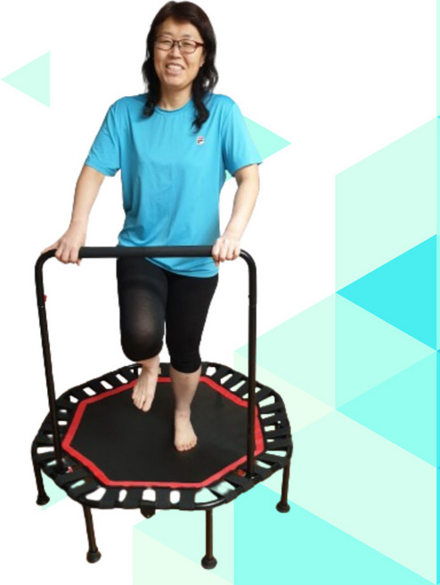 41인치 손잡이 트램폴린 성인용 다이어트 가정용 점핑 머신, 빨강, 손잡이바 없음