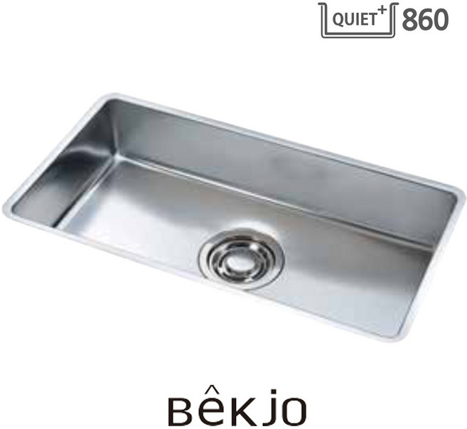 백조 콰이어트860 주방 엠보 코팅 사각 싱크볼, 일반배수구, 1개