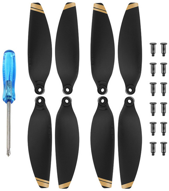 DJI 미니2 드론 프로펠러 세트 Mini 2 SE 4K 호환 드론 날개 교체용 부품, 1개, (미니2) 프로펠러골드