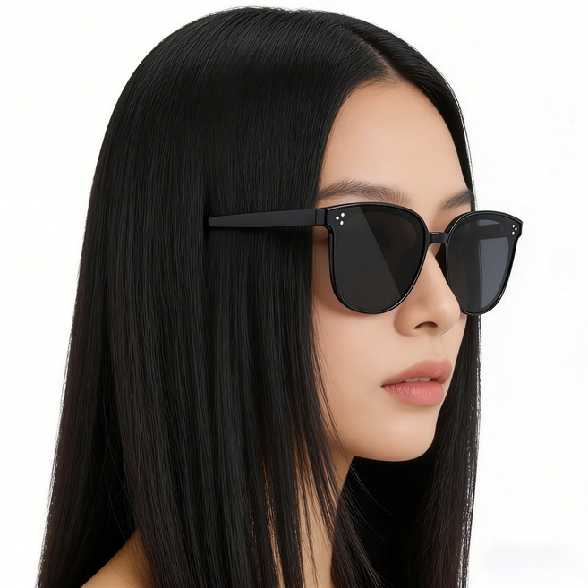 썬글라스 검은색 선물 세트 썬글라스 + 안경 파우치 UV차단 99.9% 셀링스타일 남녀공용 선글라스 안경 고급케이스 클리너 포함