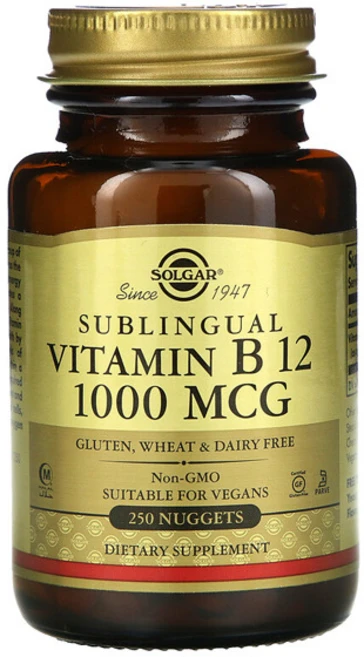 Solgar 설하 비타민B12 1000mcg Sublingual Vitamin B12 250정, 2개 - 쿠팡