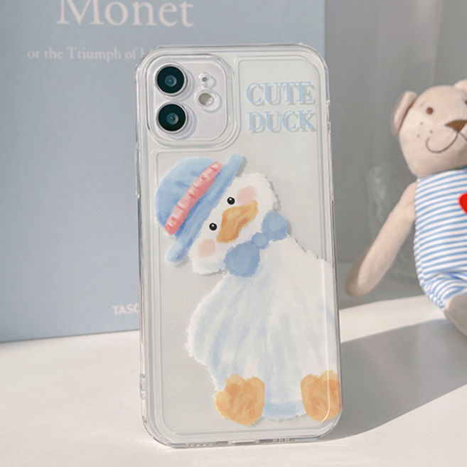 믹스더마켓 아이폰 아이폰13 귀염 파란 모자 오리 스케치 케이스 아이폰13프로 아이폰12 12프로 아이폰11 11프로 XS MAX XR 8 SE2