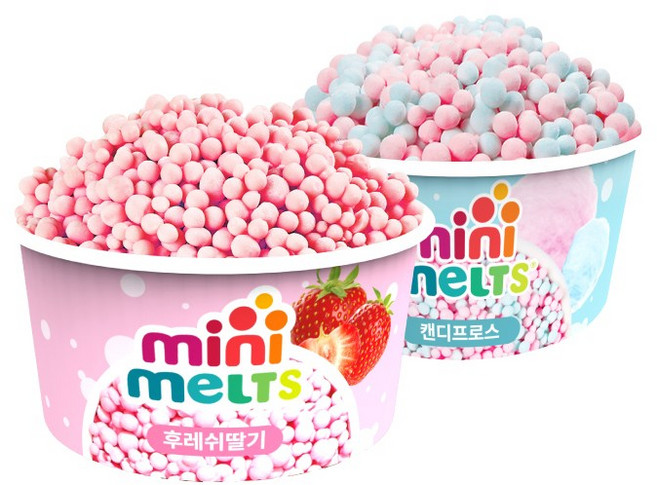 미니멜츠 후레쉬딸기8+캔디프로스8 아이스크림, 16개, 50g