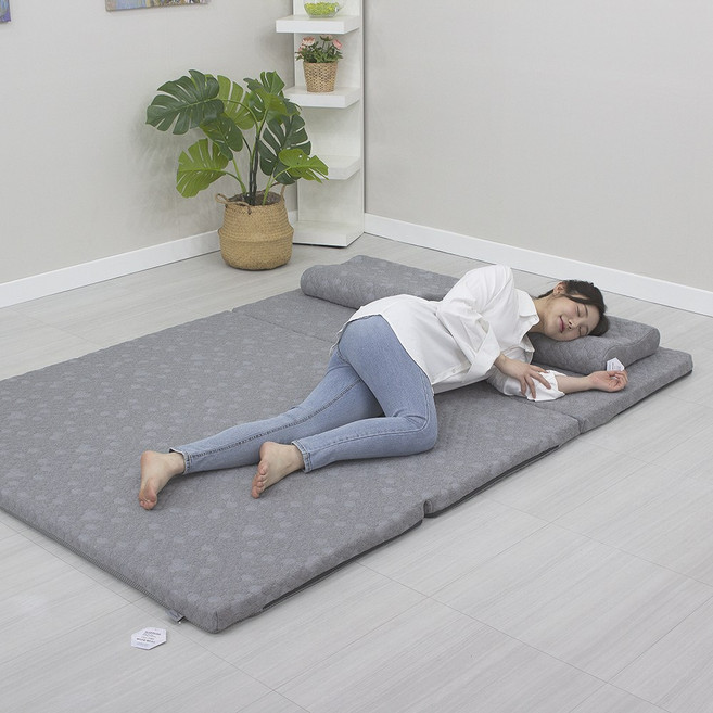 슬립쿠플러스 구리항균 poe 에어코일 3단 접이식 토퍼 매트리스 기능성