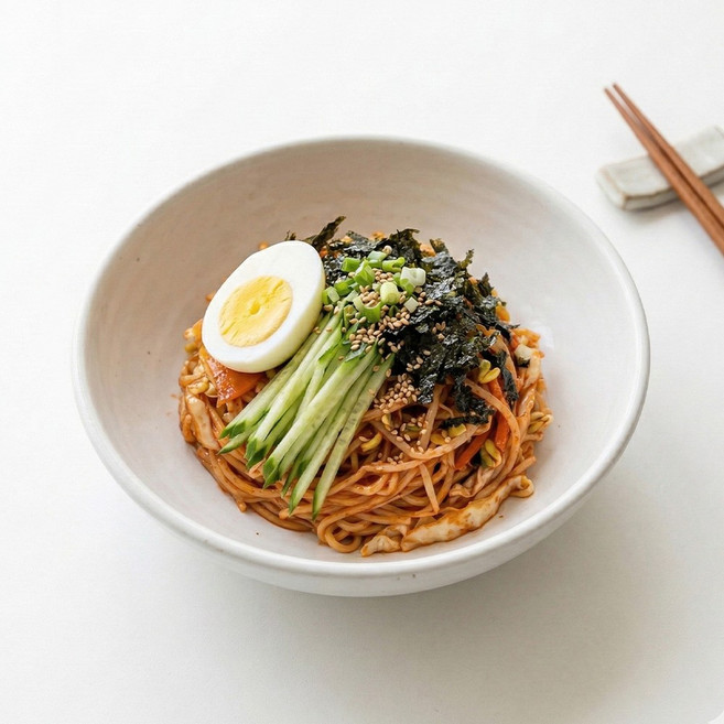 비빔 찰쫄면 1인분 250g (면사리+양념장+김스프), 1개