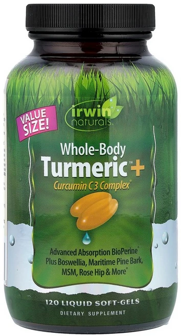 Irwin Naturals Whole-Body Turmeric™ + Curcumin C3 Complex® 120 Liquid Soft-Gels, 120 count, 1개 - 쿠팡