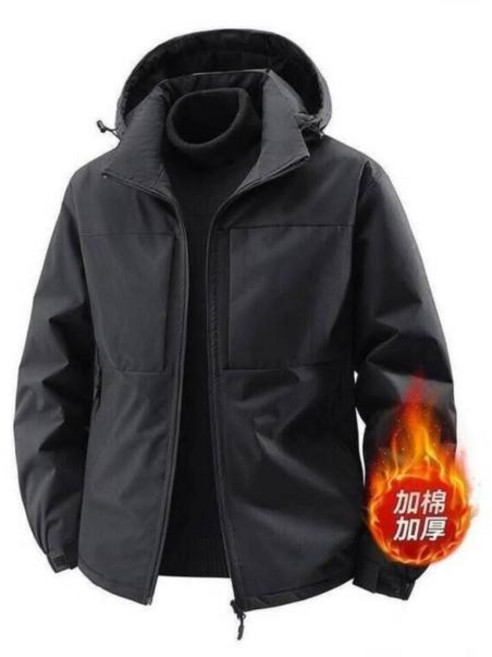 連帽夾克外套 防寒防風保暖 加絨加棉加厚耐磨 休閒運動登山工裝大衣