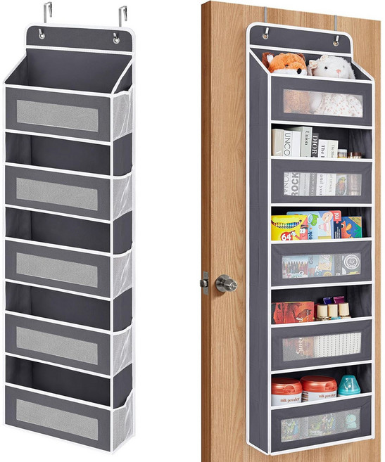 레니카브로 5단 멀티 패브릭 문뒤 걸이식 5단 포켓 문걸이 선반 틈새 문뒤 수납장 문뒤 수납장 문걸이 인형 정리함 문걸이 수납 문뒤수납장 문뒤 선반 문걸이 수납 선반 포켓 수납걸, 존귀흑