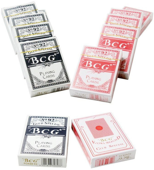 BCG 보급형 트럼프 카드 포커 카드 2컬러, 블루, 1개