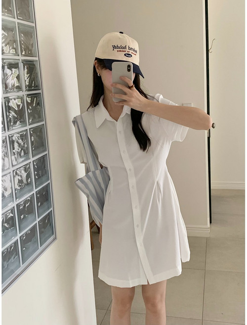 [롱/미니][SML] 에센셜 데일리 셔츠 원피스여성 여행룩 롱숏 데일리룩 출근룩 단정룩 셔츠 원피스