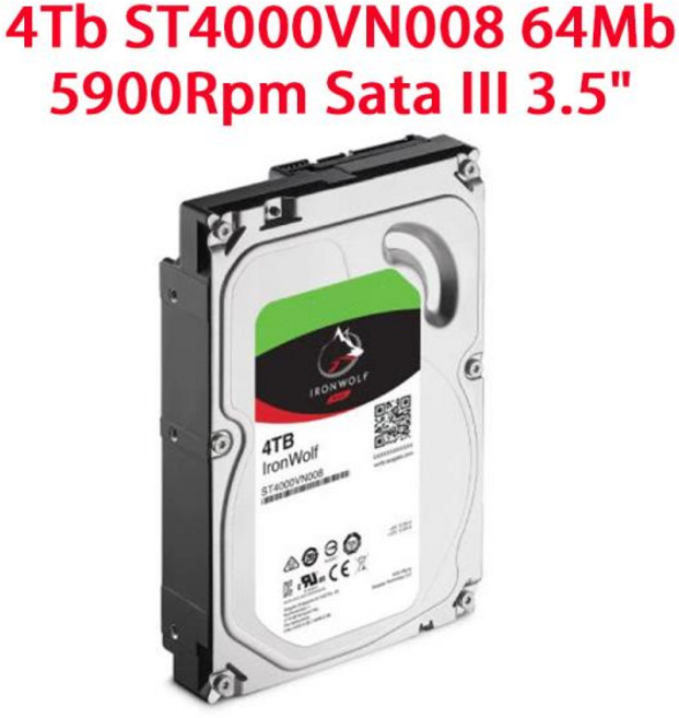 시게이트 아이언울프 4TB ST4000VN008 NAS SATA 6GB/S 5900RPM 64MB 캐시 3.5인치 내장 하드 드라이브 HDD