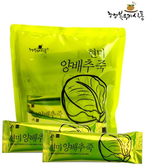 행복우리식품 현미양배추죽 20스틱, 80 p(개), 30g