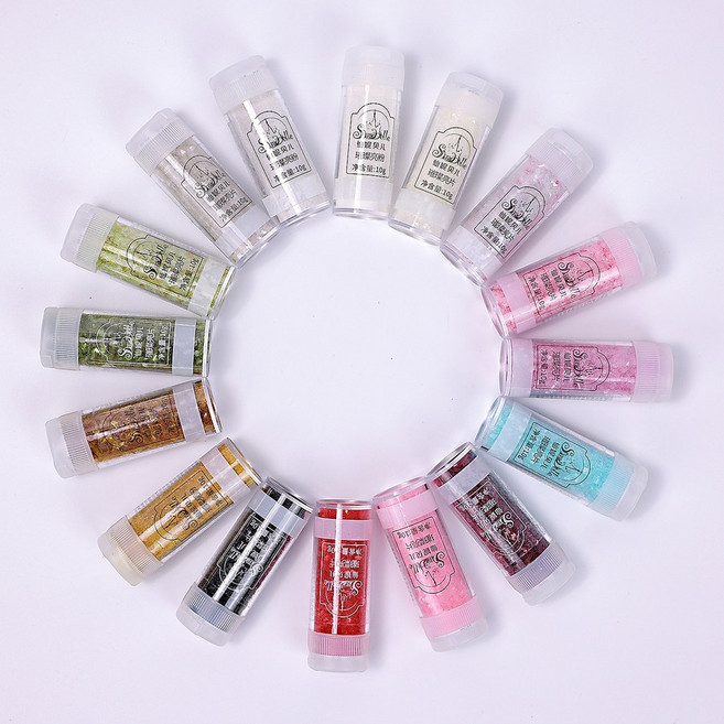 식용 글리터 펄 파우더 반짝이 장식용, 실버 글리터